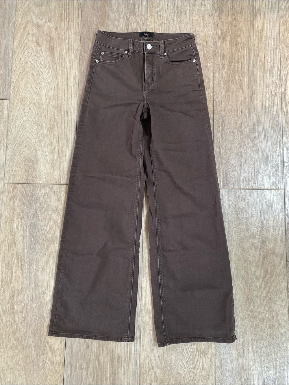 Quince Bella Stretch Wide Leg Jean - Brown